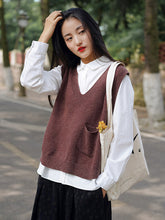 Women Loose Sleeveless V-Neck Vest